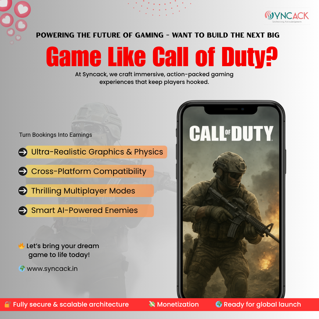 Call of Duty style FPS game development by Syncack in Udaipur, Jaipur, Delhi, UK, US